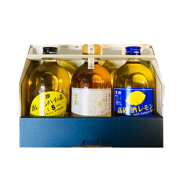 ［蔵元直送：富士高砂］酒蔵のレモンハイの素　500ml×3本飲み比べセット【3～4営業日以内に出荷】