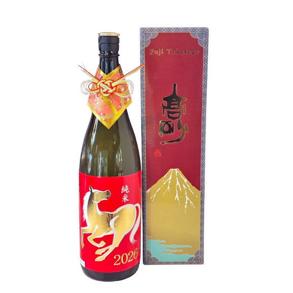 富士高砂酒造 高砂 2026年干支ラベル【午】純米酒箱入り1800ｍｌ【3〜4営業日以内に出荷】［常温］