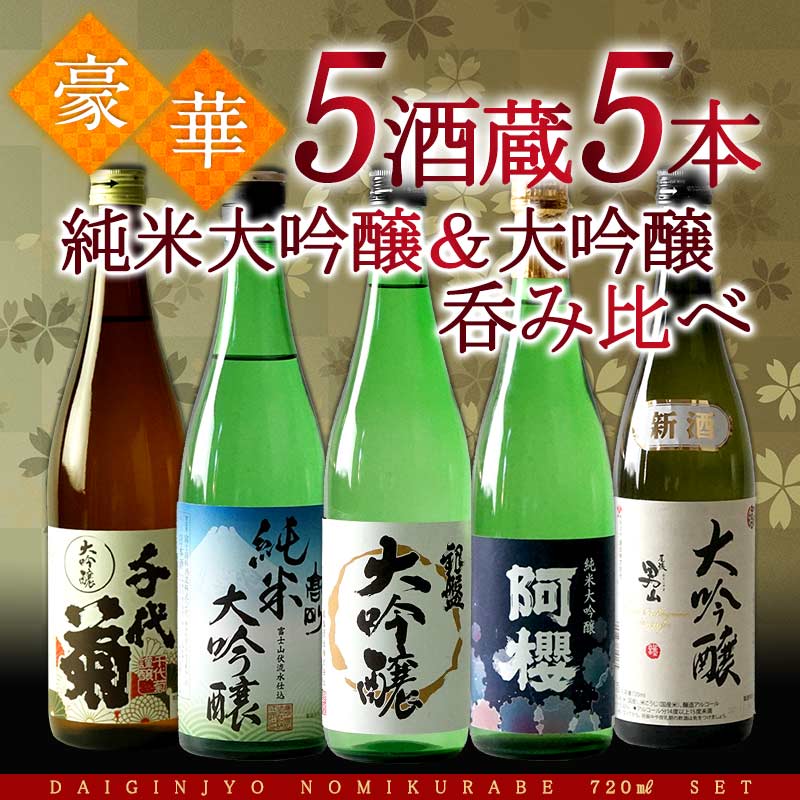5酒蔵の純米大吟醸＆大吟醸 飲み比べ720ml 5本組セット常温］【送料無料】
